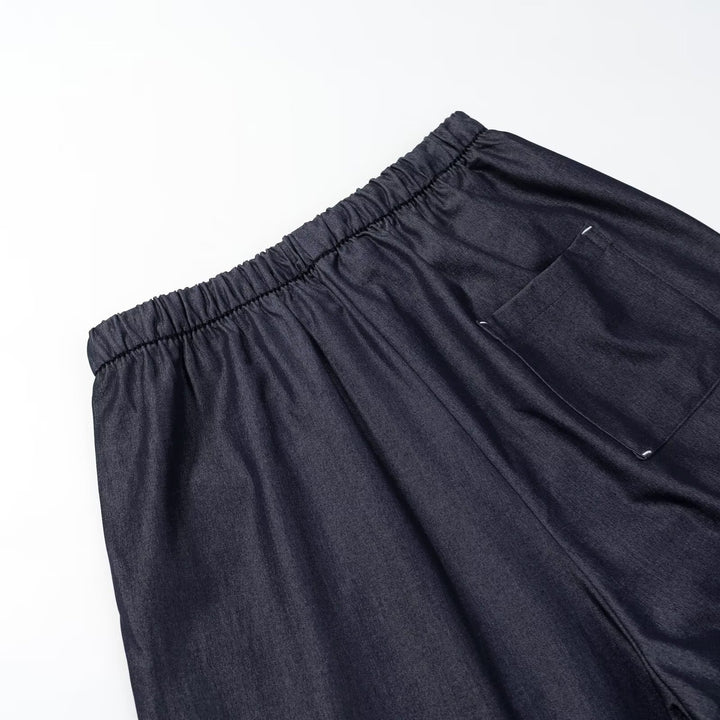 Damen weite Palazzo‑Hose mit Elastikbund und Tunnelzug Drune