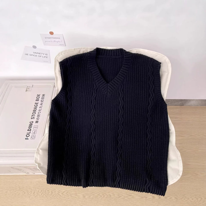 Damen Strickpullover ohne Ärmel Drune
