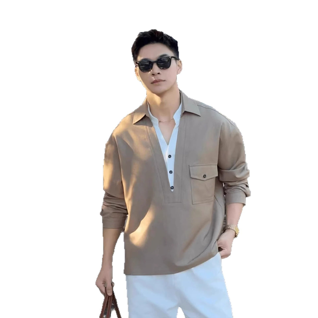 Herren Elegante Freizeit-Hemd Drune