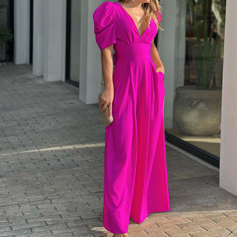 Damen Jumpsuit mit eleganten Puffärmeln Drune