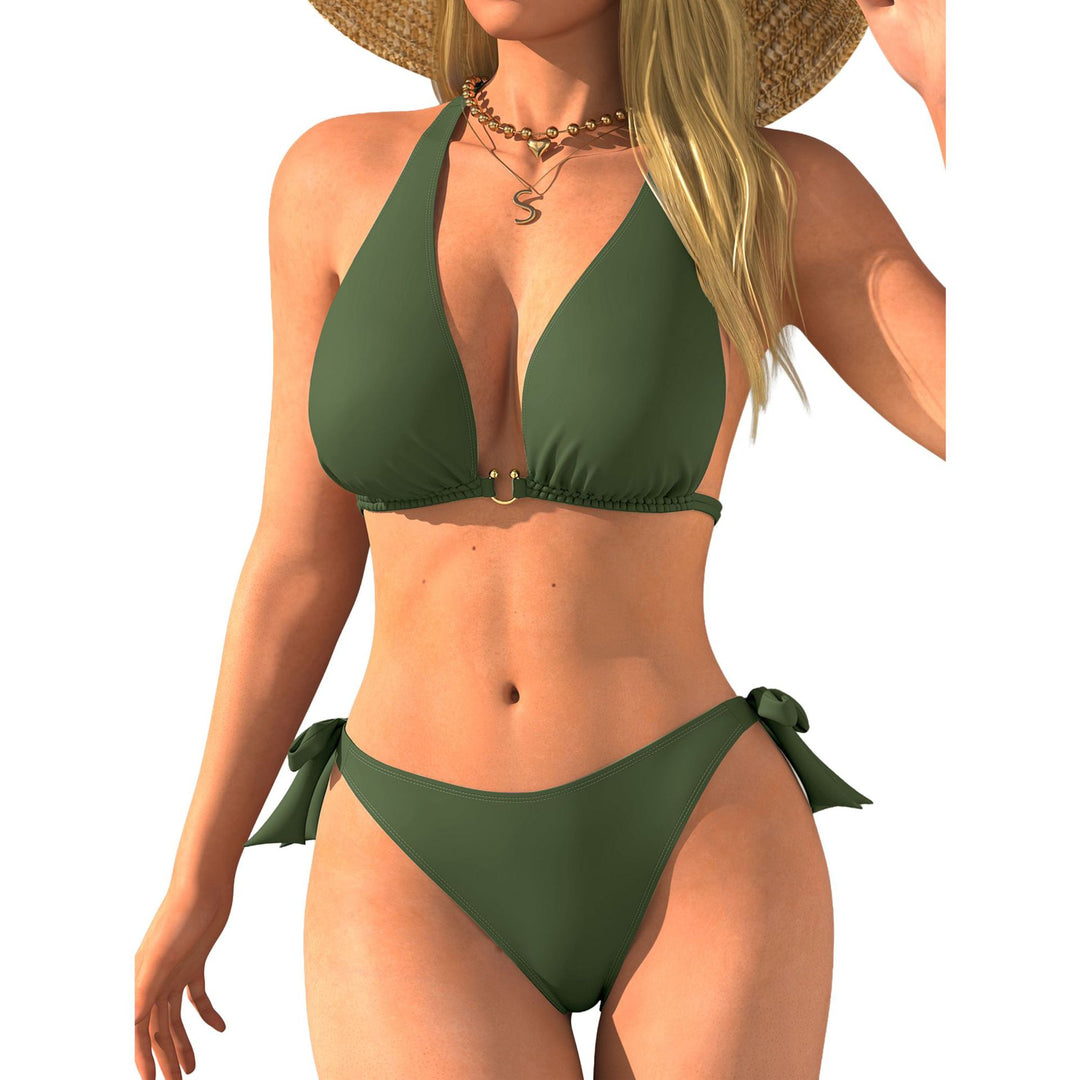 Damen Triangel-Bikini mit Rückenband und sinnlichem V-Ausschnitt Drune