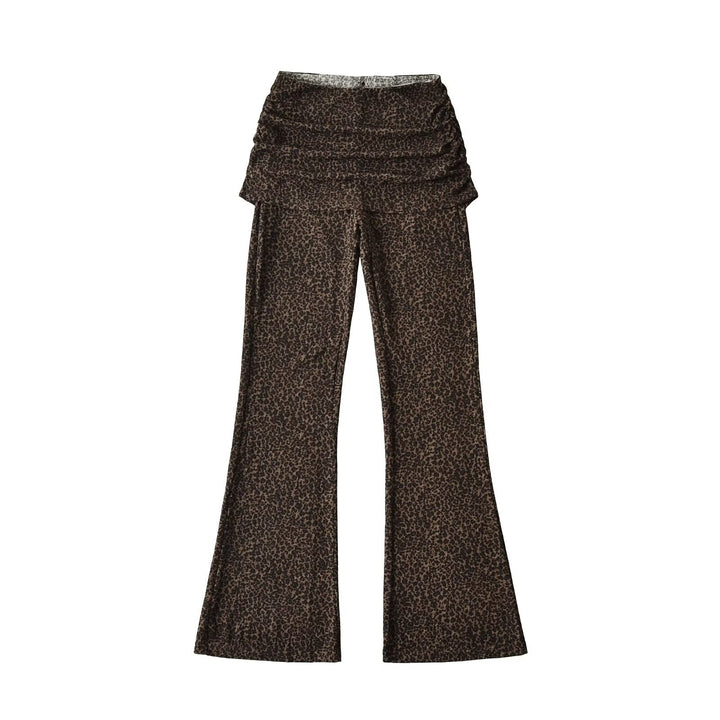 Damen High‑Waist Schlaghose mit gerafftem Hüftrock und ausgestelltem Bein Drune