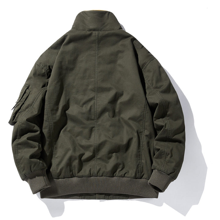 Herren  isolierte Sherpa-fütterte Zip-Front Feld Bomberjacke mit Klappentaschen Drune