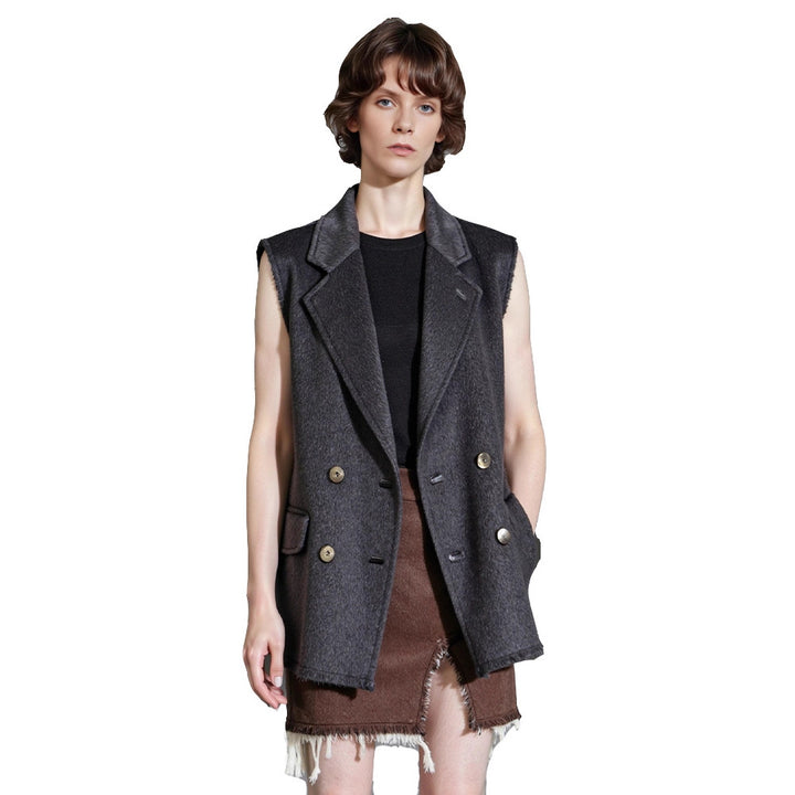 Damen Elegante und lässige Weste mit doppelter Knopfreihe Drune