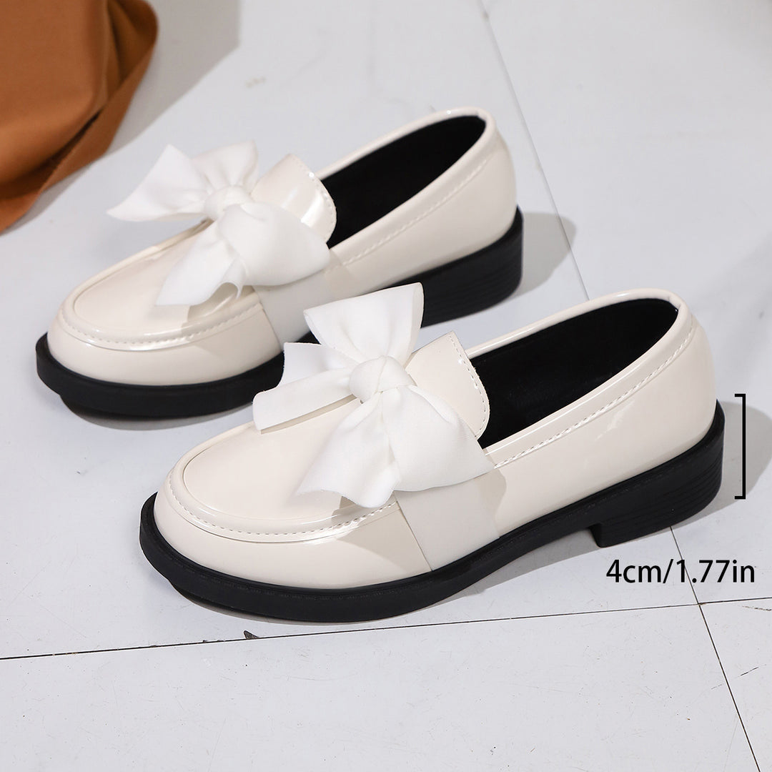 Damen Loafer mit Karo‑Muster und Schleifenapplikation Drune