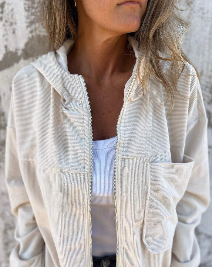 Drune | Minimalistische Cordhosen Hoodie Jacke