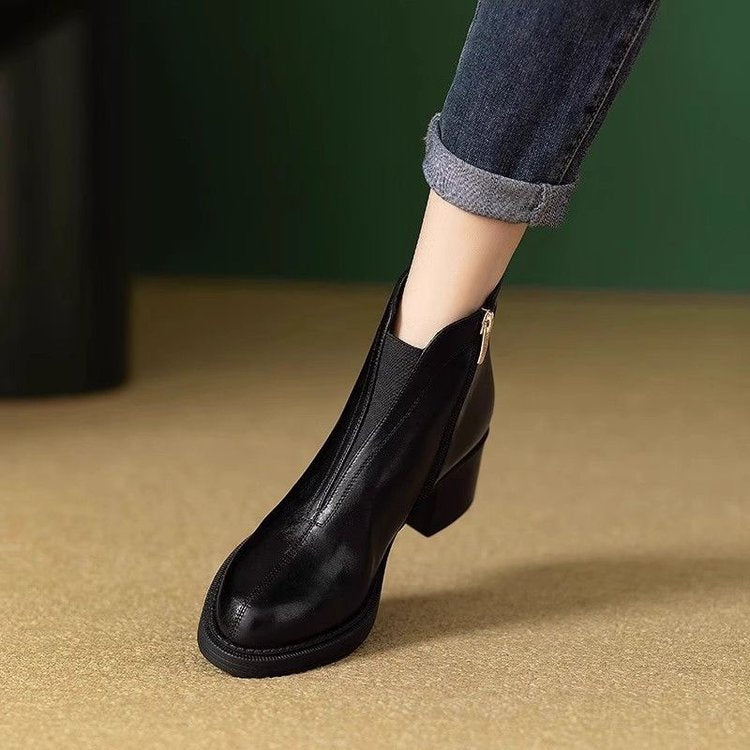Damen Elegante und bequeme Stiefeletten mit Reißverschluss Drune