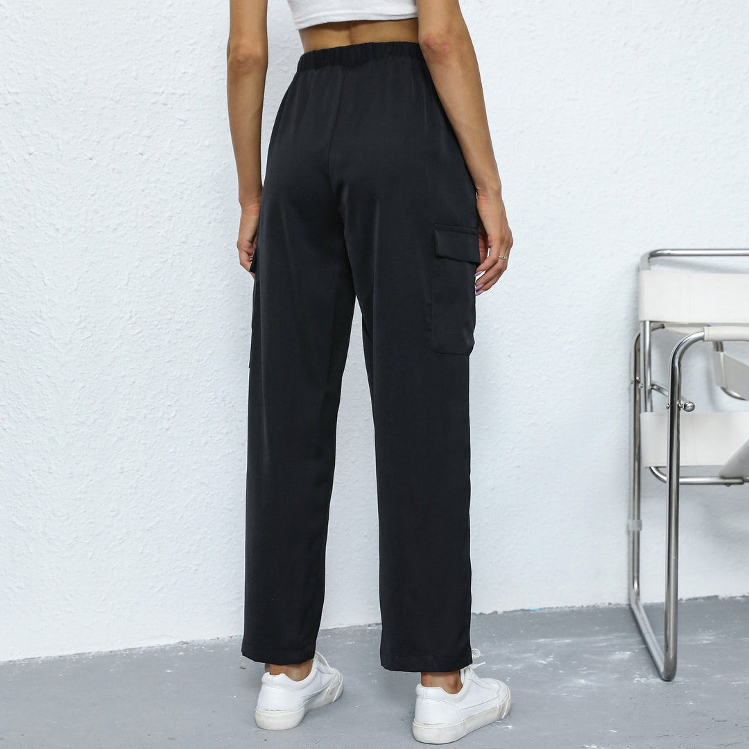 Damen Cargo-Hose mit Tunnelzug, geradem Bein und aufgesetzten Taschen Drune