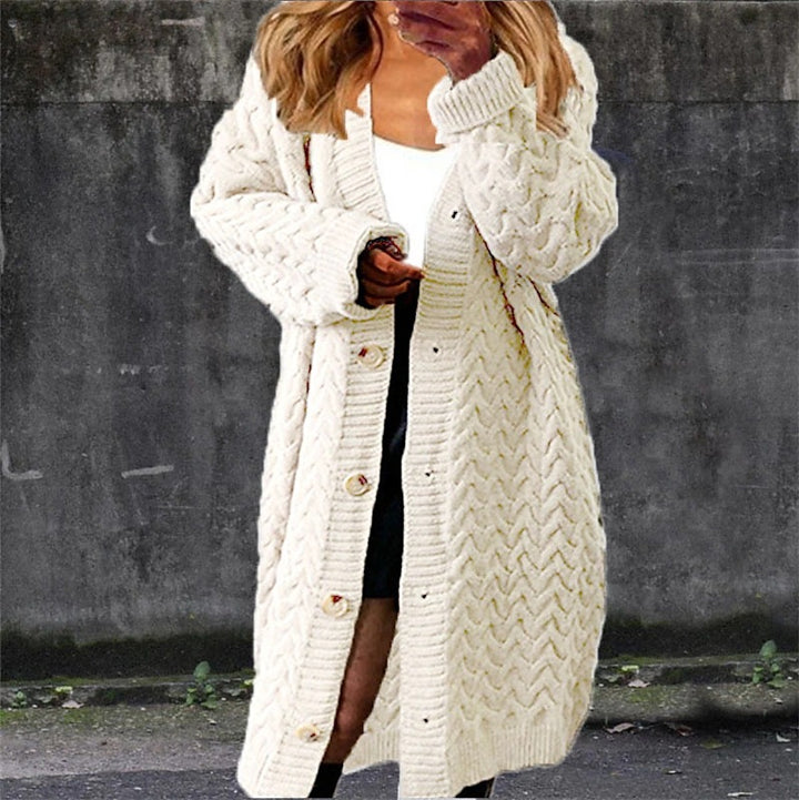 Damen Grobstrickjacke mit strukturiertem Zopfdesign und praktischen Taschen Drune