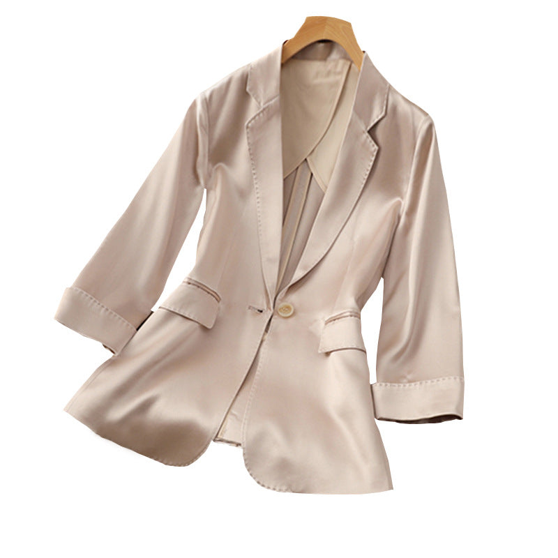 Damen Hochwertiger Satin-Blazer Drune