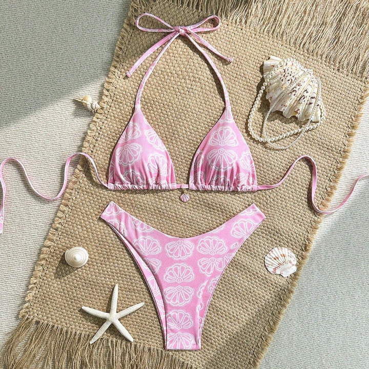Damen Triangel-Bikini mit floralem Muster und komfortablem Schnitt Drune