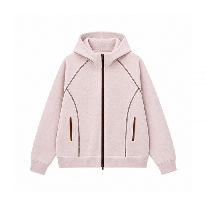 Herren Sportliche Kapuzen-Sweatjacke mit Kontrast-Reißverschluss und ergonomischen Nähten Drune
