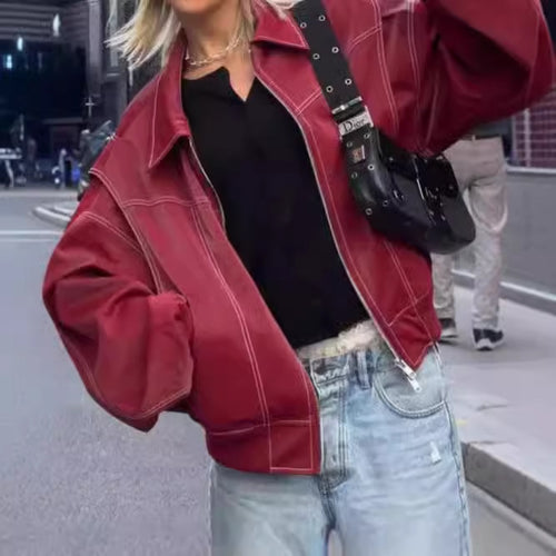 Damen modischer Wickelblazer mit strukturierten Ärmeln Drune