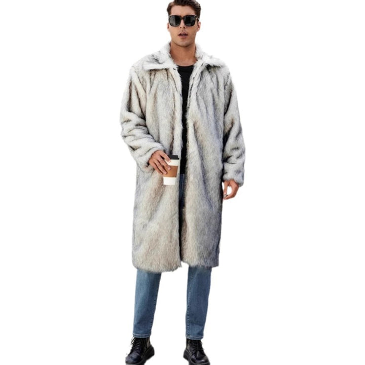 Herren Eleganter Kunstfell-Teddy-Mantel Drune