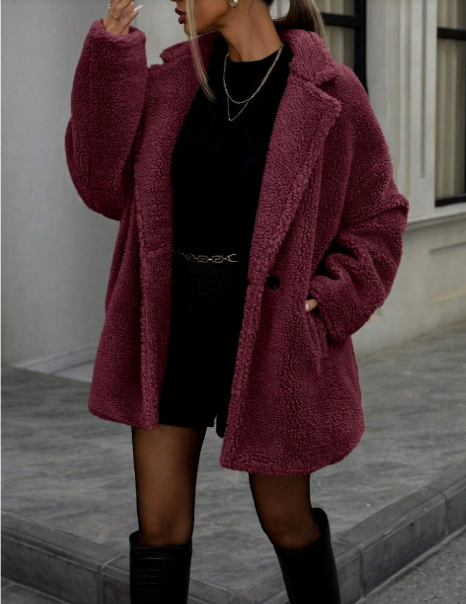 Damen Kuschel-Jacke aus Teddy-Material Drune