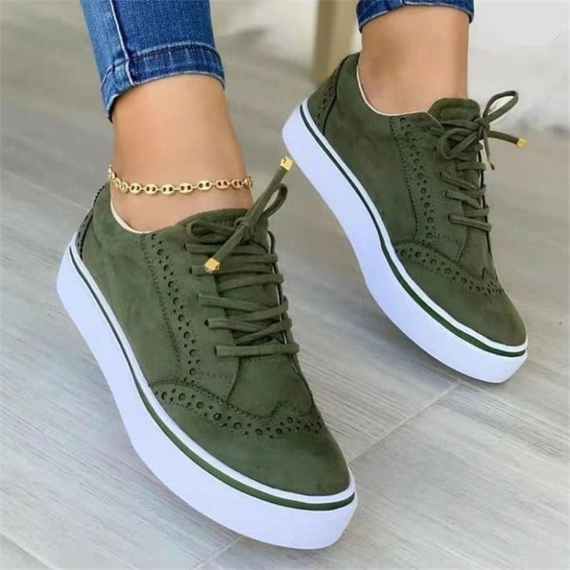 Damen Schnürer-Plateau-Sneaker im Brogue-Stil mit Komfortfußbett Drune