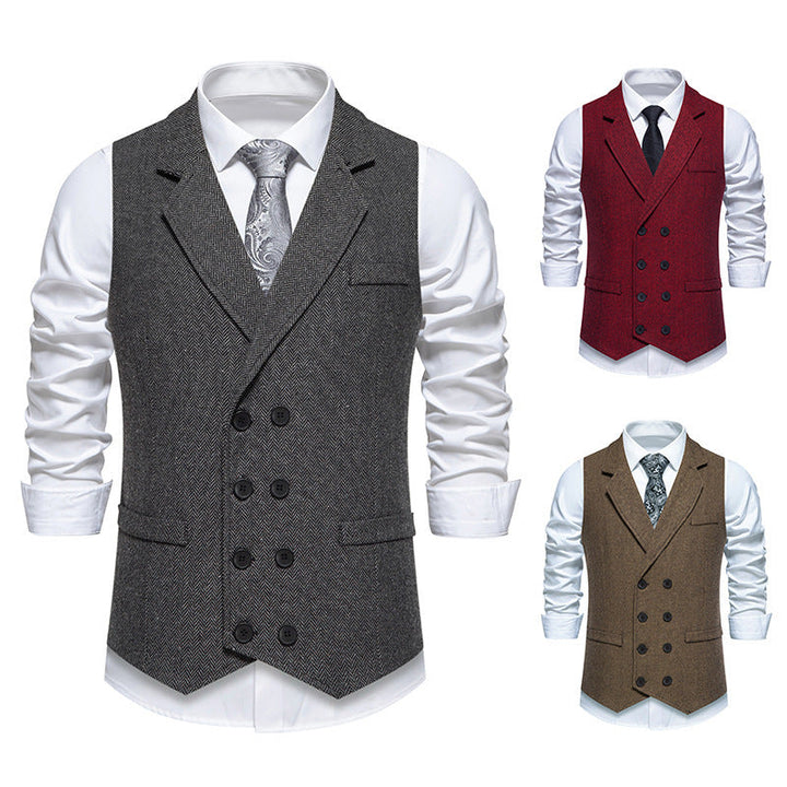 Herren elegante Weste im klassischen Fischgrätmuster Drune 1758204622