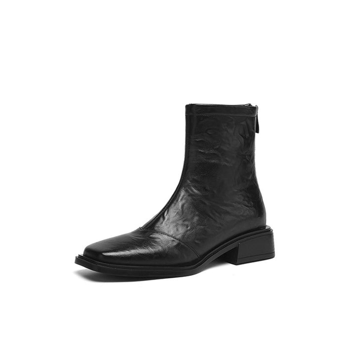 Damen Modische Stiefeletten mit Reißverschluss Drune