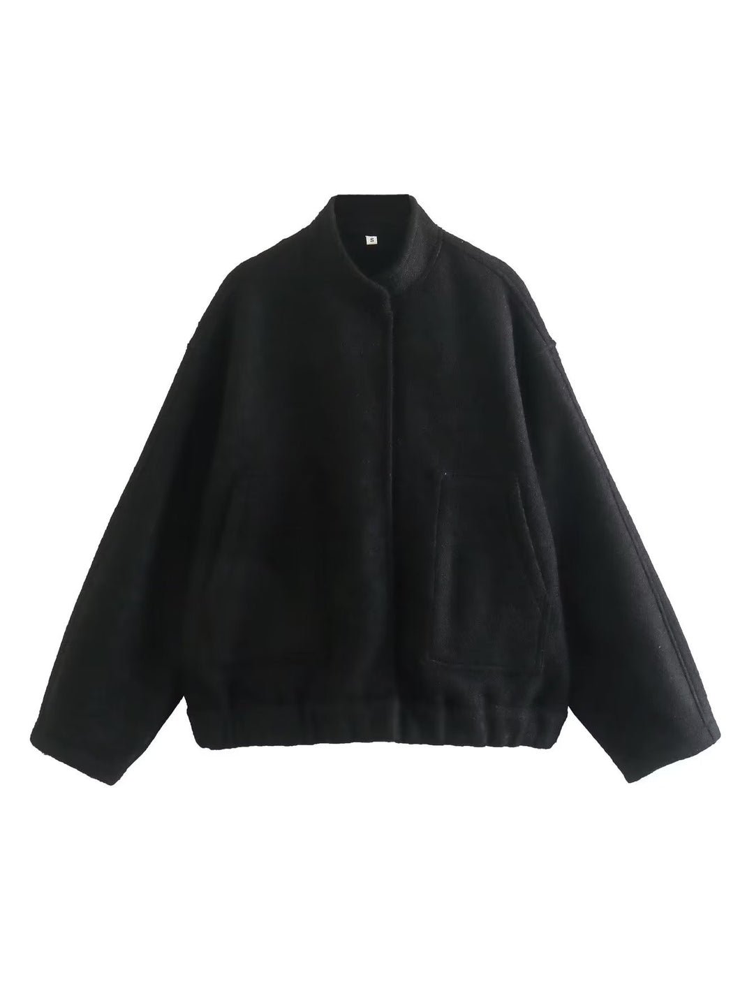 Damen Oversized Strickjacke aus weichem Teddystoff mit Stehkragen und seitlichen Taschen Drune