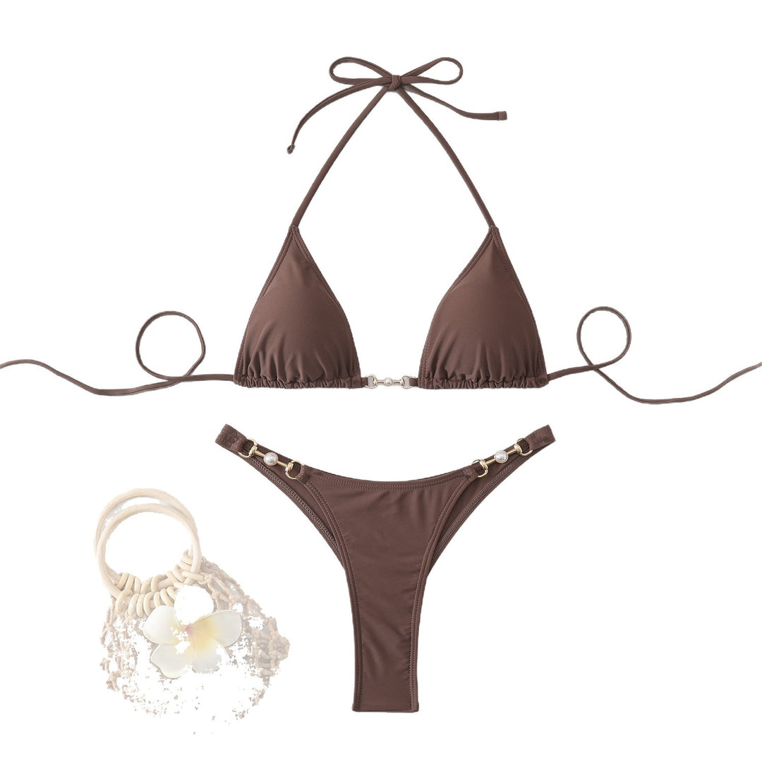 Damen Triangel-Bikini-Set mit modischen Details Drune