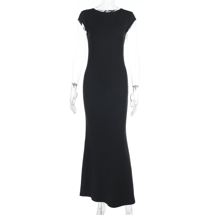 Damen figurbetontes Maxikleid mit elegantem V-Ausschnitt Drune