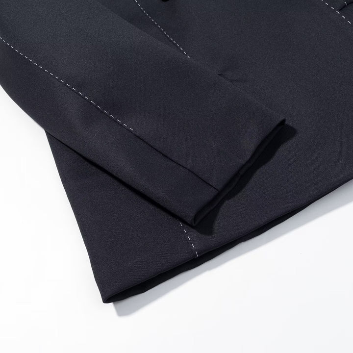 Damen Doppelreihiger Longline-Blazer mit Kontraststeppungen Drune