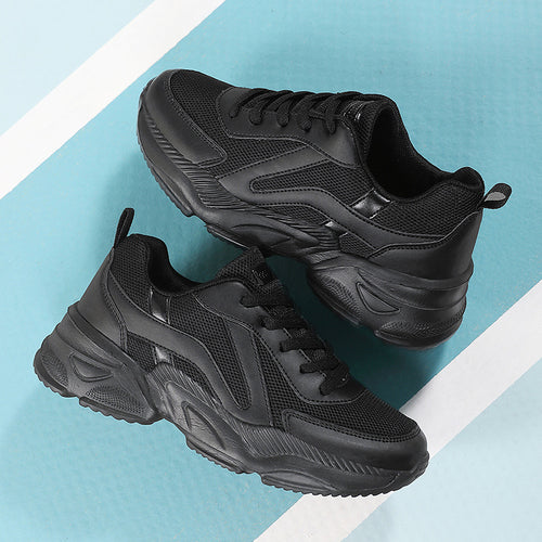 Damen nan gedämpfte Freizeit-Sneaker im Plateaustil mit gepolstertem Komfortkragen, atmungsaktivem Mesh und rutschfestem Profil Drune