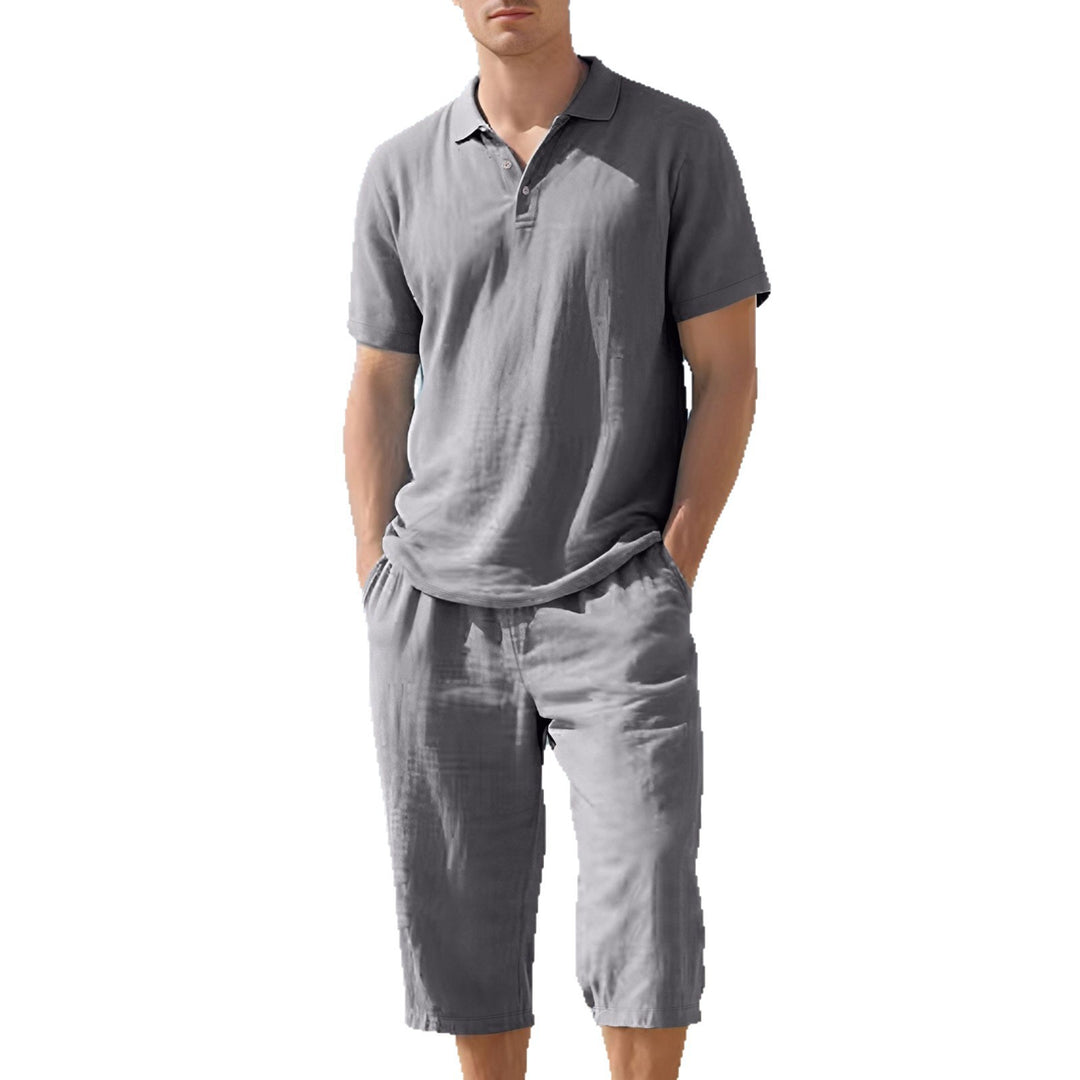 Herren nan leichtes Polo- und Bermuda-Set aus seidigem Baumwolljersey Drune