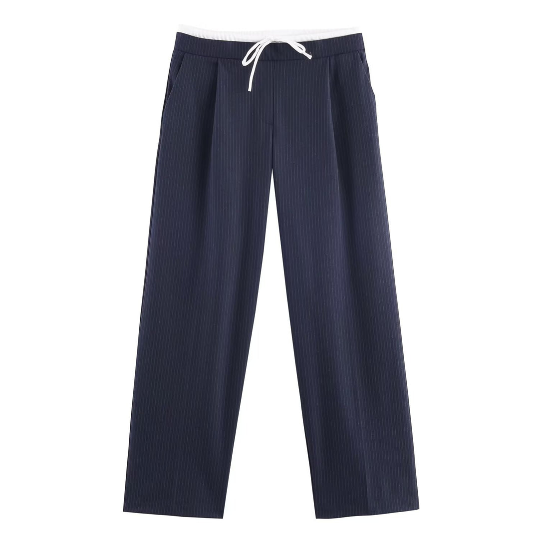 Damen 60+ weite Highwaist Palazzohose mit Tunnelzugbund und Bügelfalte Drune