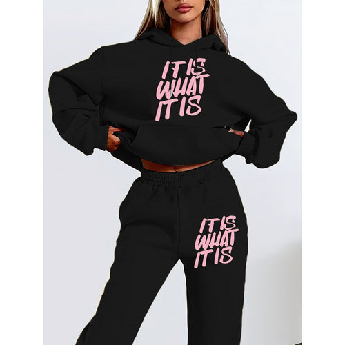 Damen Sweatshirt und Jogginghose Set Drune