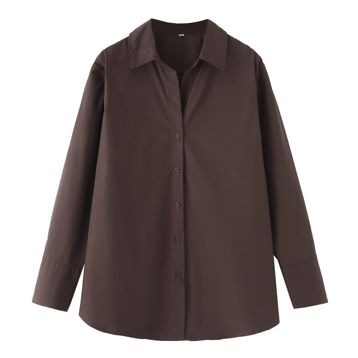 Damen 20+ lässige Oversize Hemdbluse mit Hemdkragen, durchgehender Knopfleiste und verlängertem Rückteil Drune