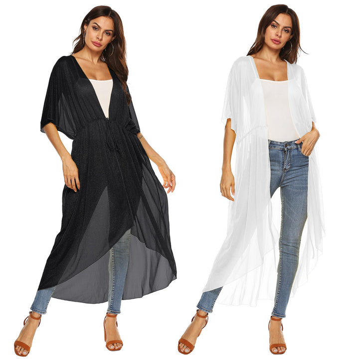 Damen eleganter, transparenter Strandkimono Drune