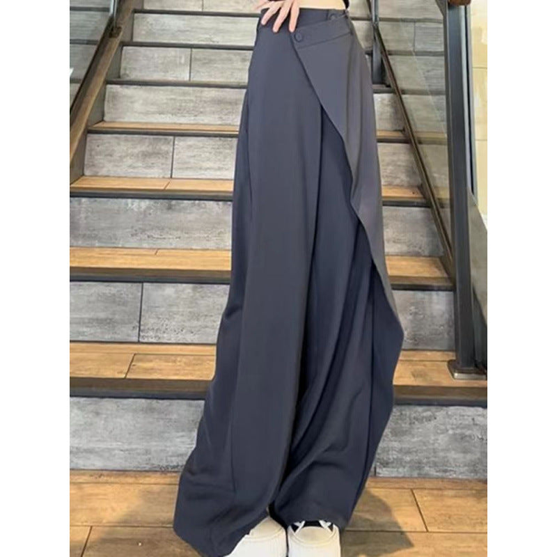 Damen weite Palazzo-Hose mit asymmetrischem Schnitt Drune