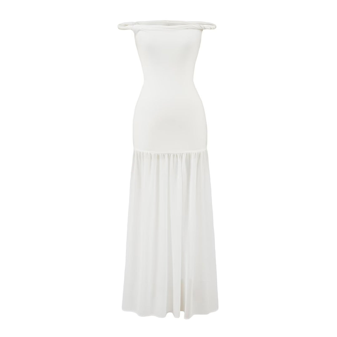 Damen Maxi-Kleid mit elegantem Schößchen Drune