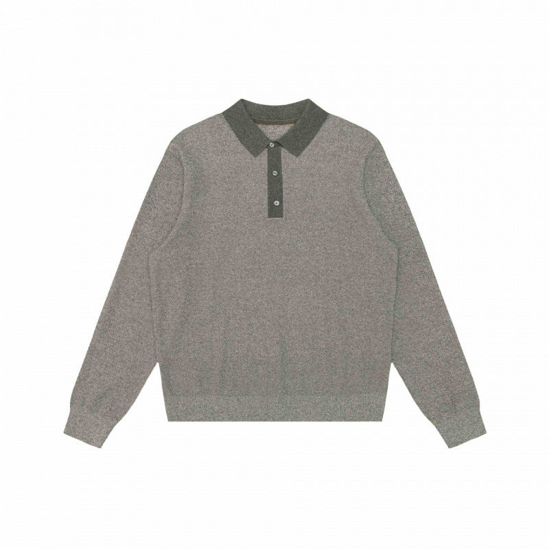 Unisex Feinstrick-Polopullover mit Henley-Knopfleiste und gerippten Bündchen Drune