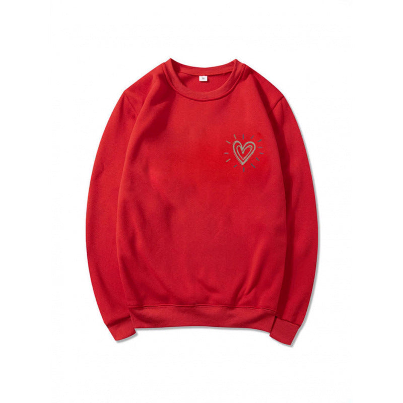 Damen Bequemer Sweatshirt mit Herzmotiv Drune