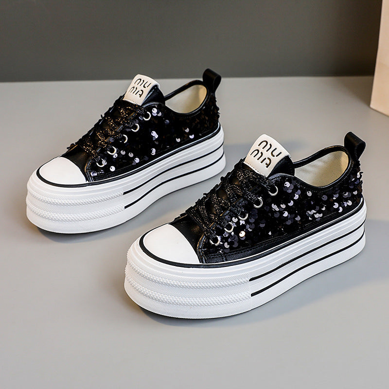 Damen Plateausneaker mit glamourösen Paillettenakzenten Drune