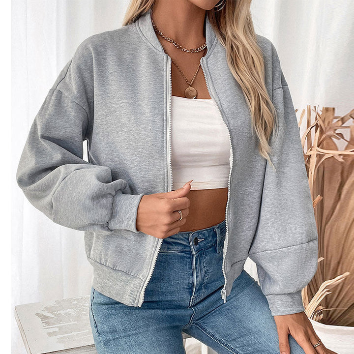 Damen lässige Sweatjacke mit voluminösen Ärmeln Drune