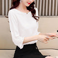 Damen Elegante Bluse mit Puffärmeln Drune