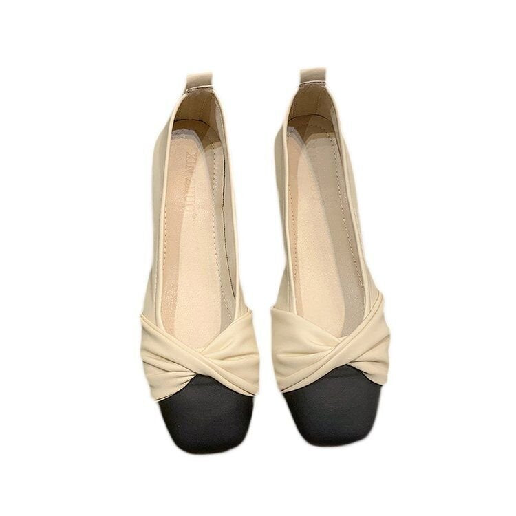 Damen Ballerinas mit modernem Knotendesign und kontrastierender Sohle Drune