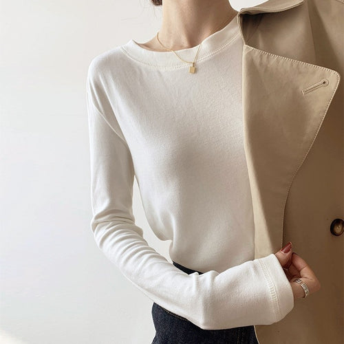 Damen Langarmshirt aus weichem Baumwollstoff mit lässigem Schnitt Drune
