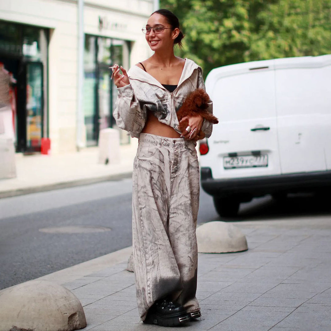 Damen Urbaner Oversized Hoodie mit grafischem Design Drune