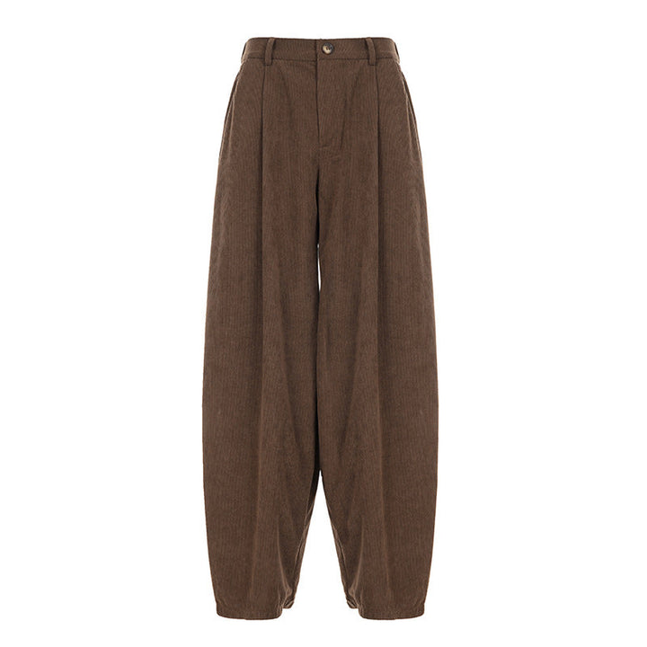 Damen weite Cordhose mit Falten Drune