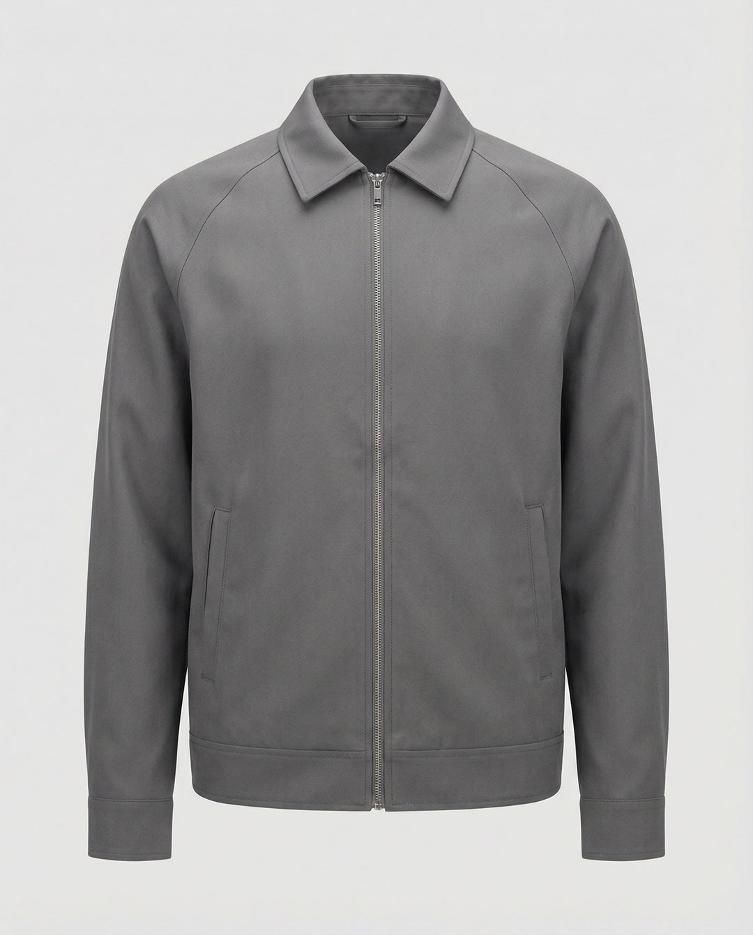 Herren kurze minimalistische Reißverschlussjacke mit Hemdkragen und kastiger Silhouette Drune