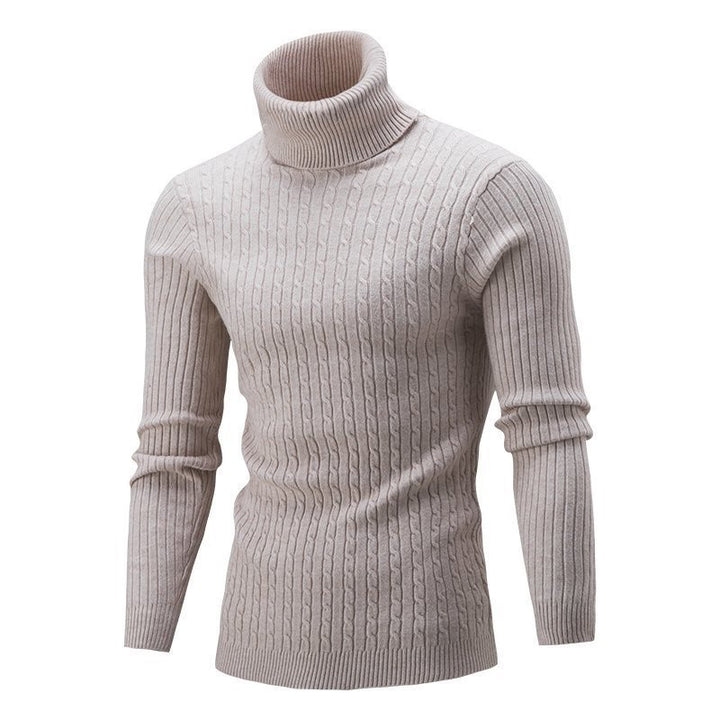 Herren Taillierter Thermo-Rollkragenpullover mit Zopf- und Rippstrickstruktur Drune