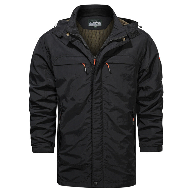 Herren Langer wasserabweisender Fieldparka mit Kapuze atmungsaktivem Meshfutter und Multifunktions‑Taschen Drune