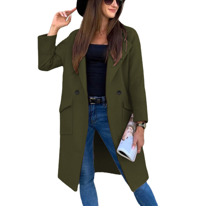 Damen Elegante und vielseitige Longjacke mit praktischen Taschen und Button-Details Drune