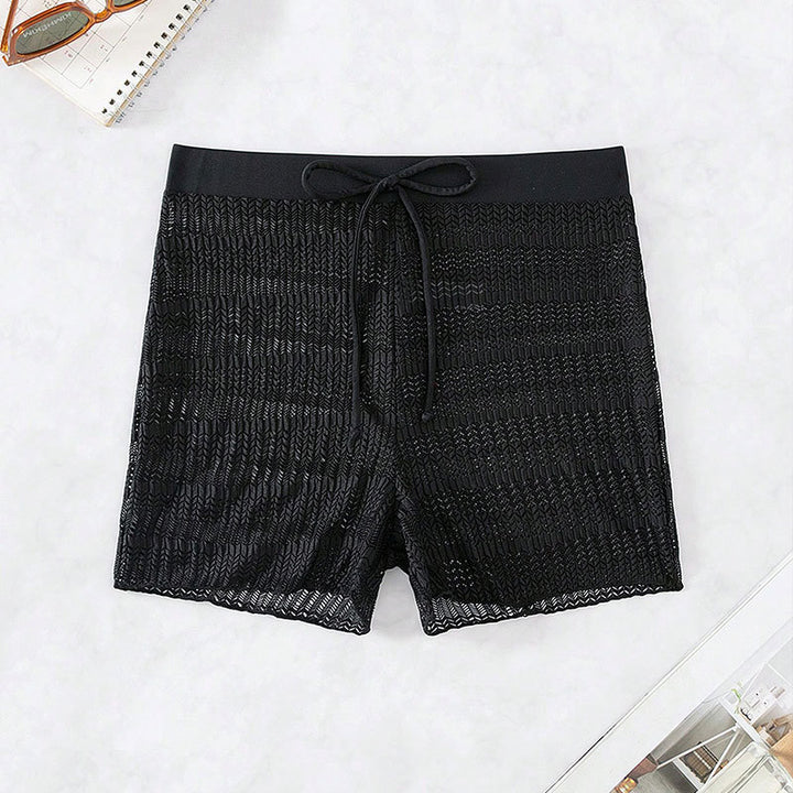 Damen Sportliche Badeshorts mit flexiblem Bund und modischem Wellenmuster Drune