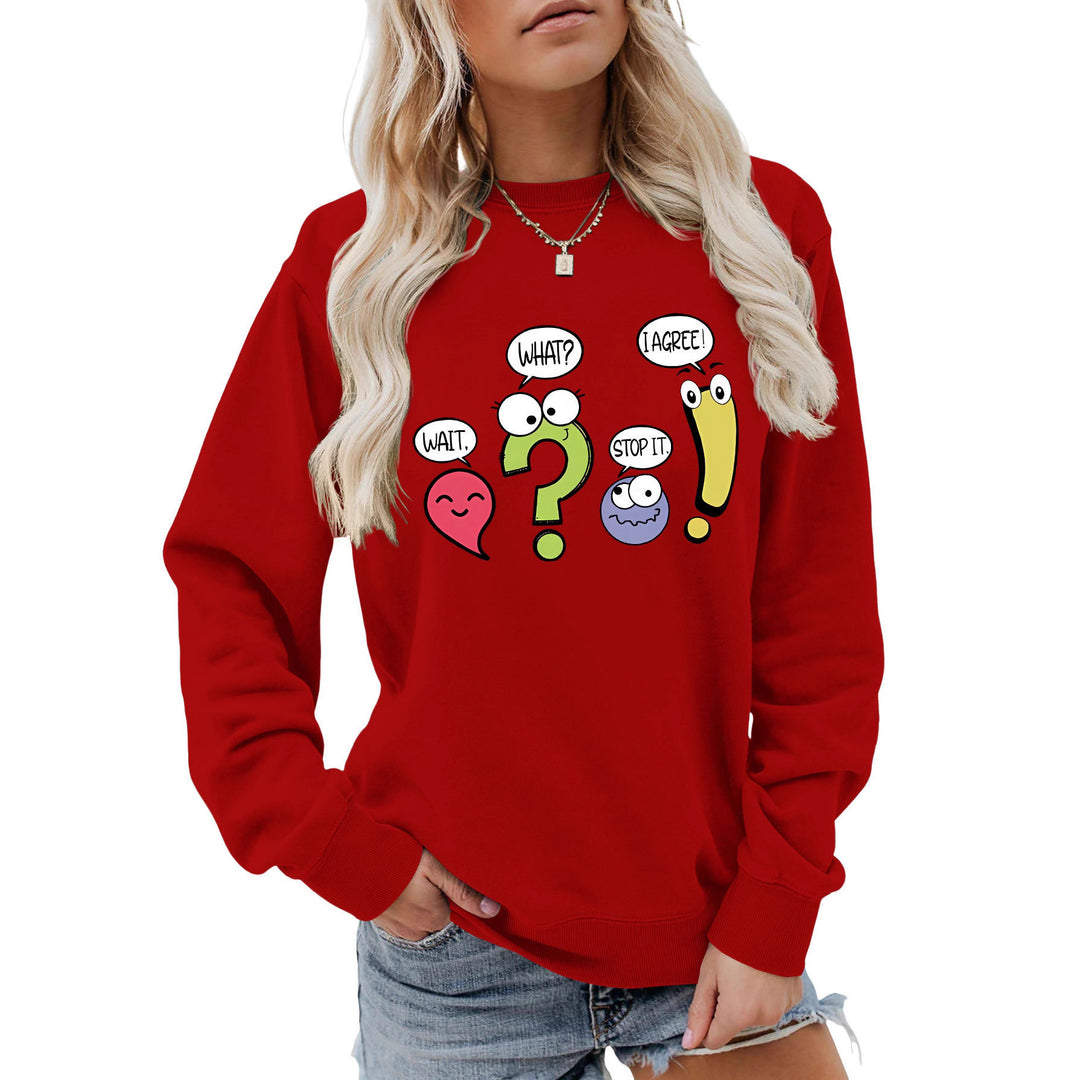 Damen lässiger Pullover mit humorvollem Print Drune