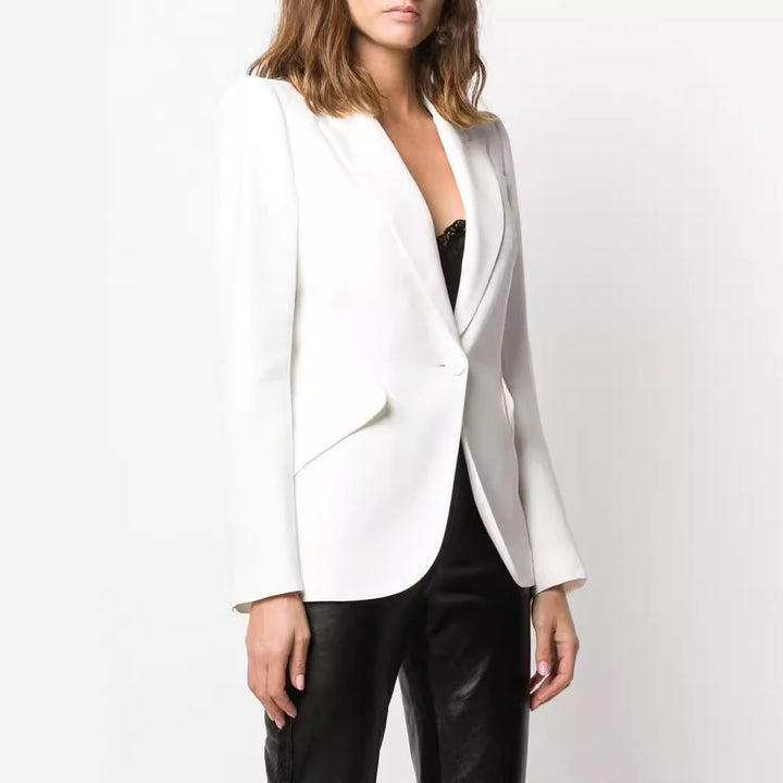 Damen Vegane Lederhose im Geradschnitt mit hoher Taille und dezentem Bootcut Drune
